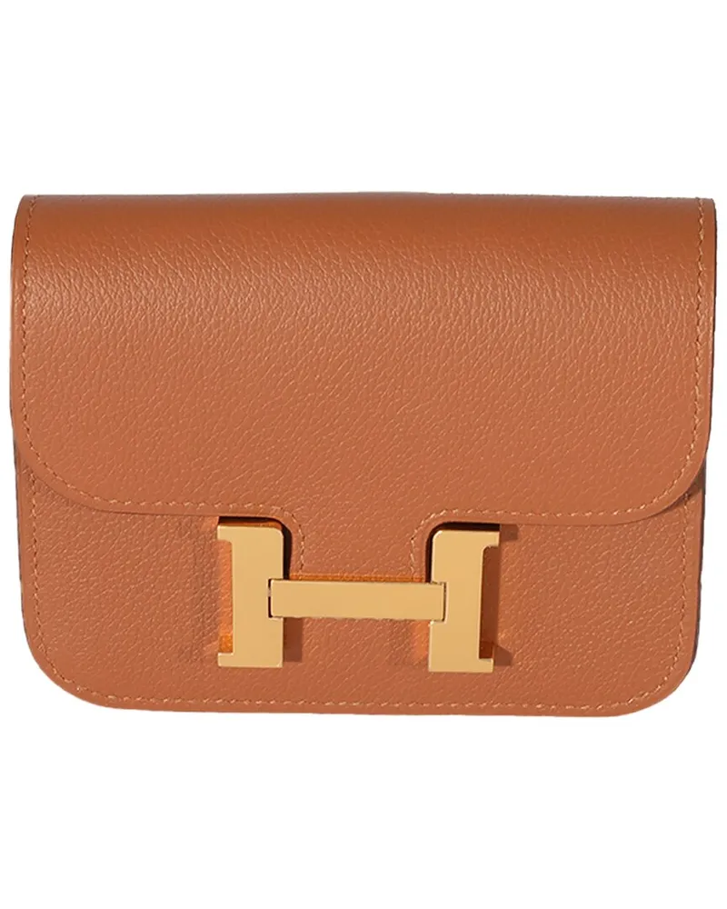 Hermès Brown Leather Constance Slim Compact GHW (Authentic Pre-Loved Nocolor
