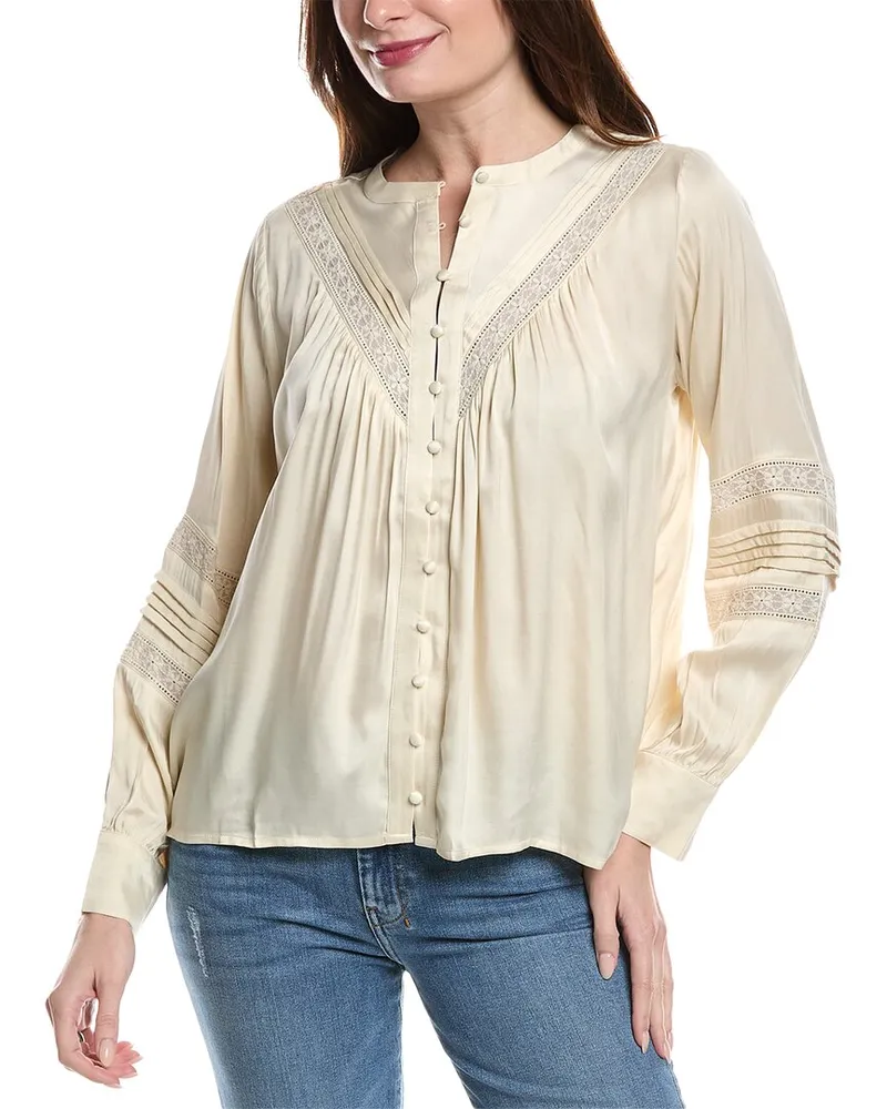 Johnny Was Pintuck Blouse White
