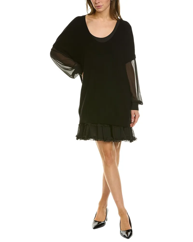 Twin-Set TWINSET Combo Wool-Blend Sweaterdress Black