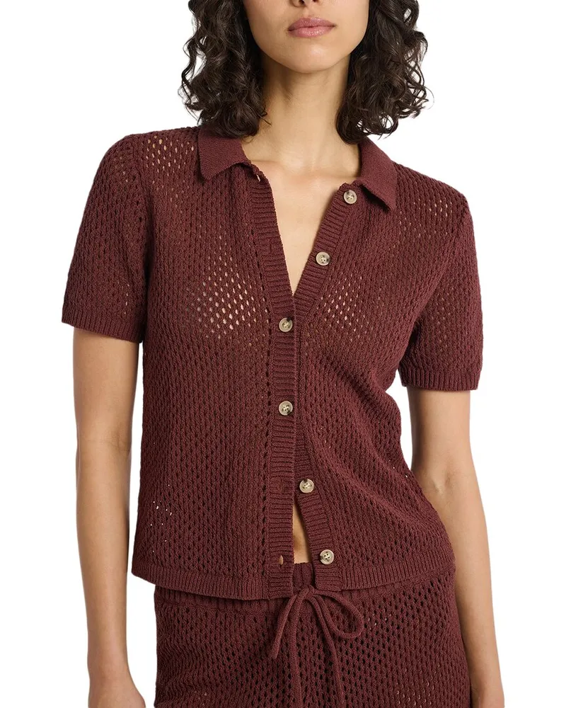Onia Crochet Knit Button Up Nocolor