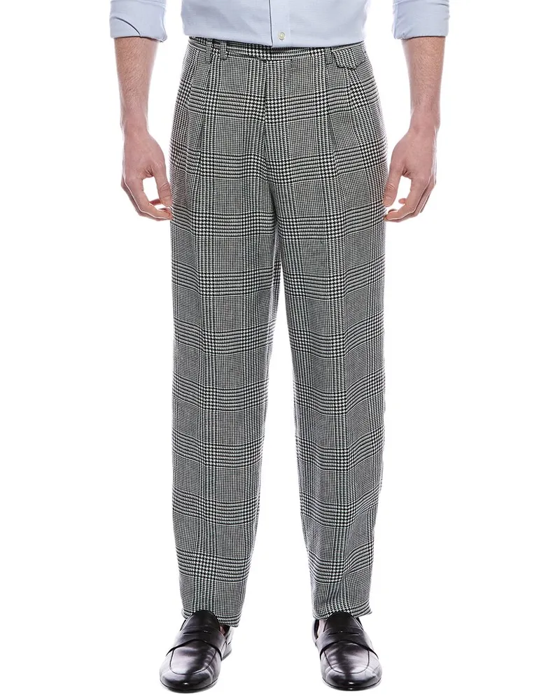 Brunello Cucinelli Leisure Fit Linen, Wool & Silk-Blend Pant Nocolor