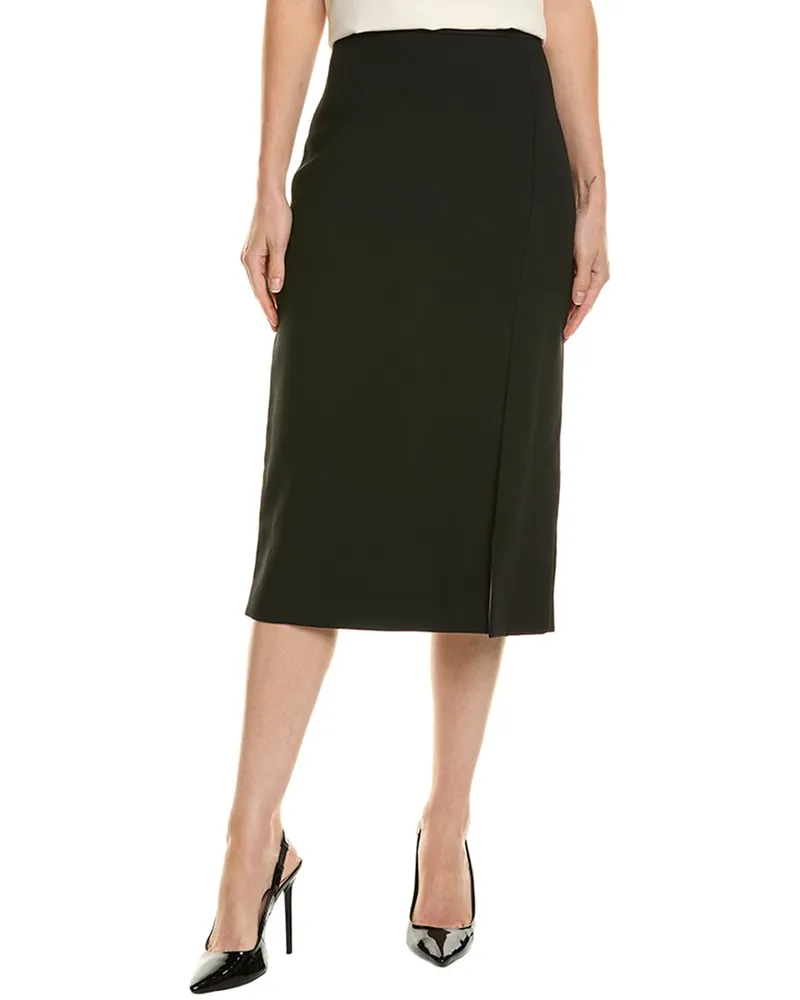 Michael Kors Crepe Sable Slit Silk-Blend Mini Skirt Black