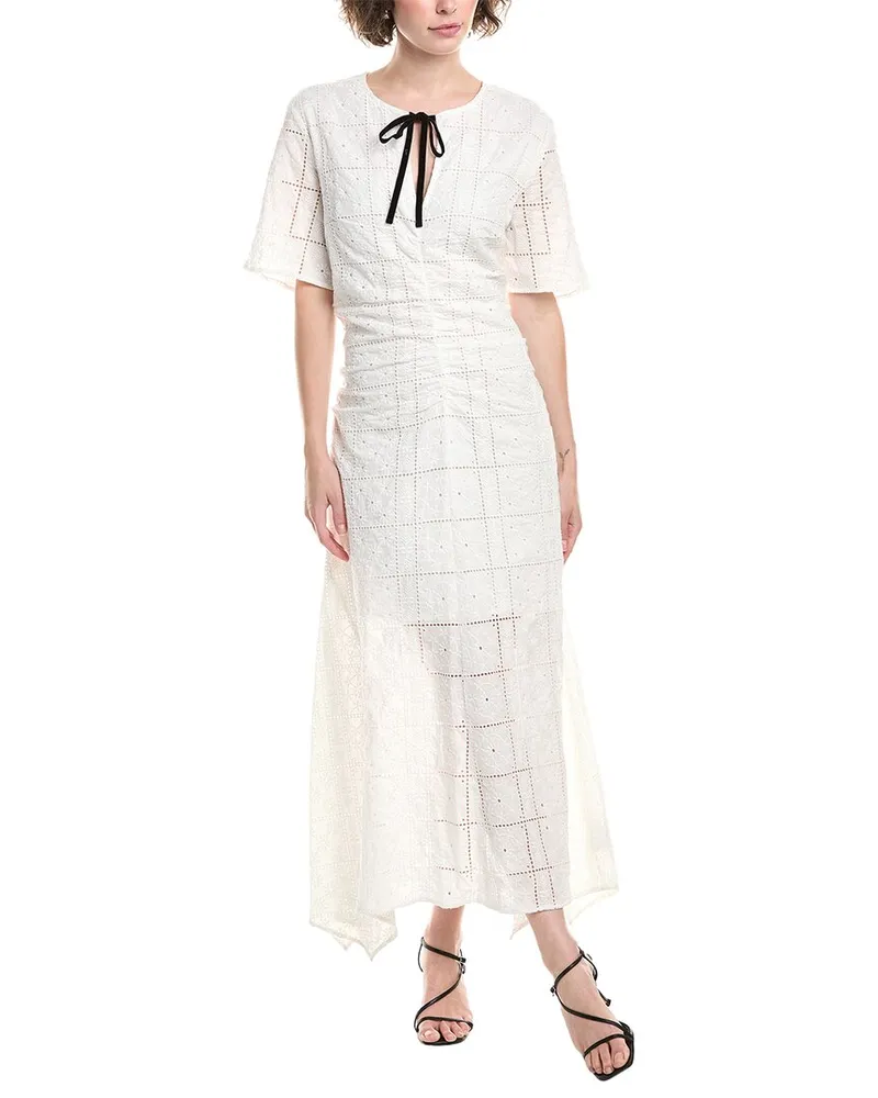 Ganni Light Anglaise Maxi Dress White