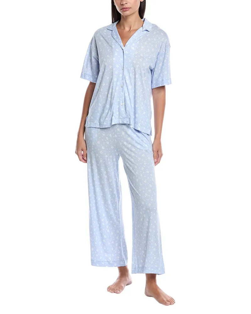 DKNY 2pc Top & Crop Pant Sleep Set Blue