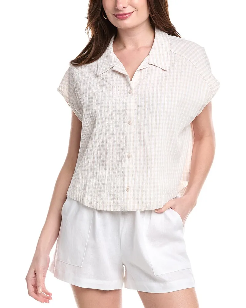 Splendid Gabrielle Gingham Top White