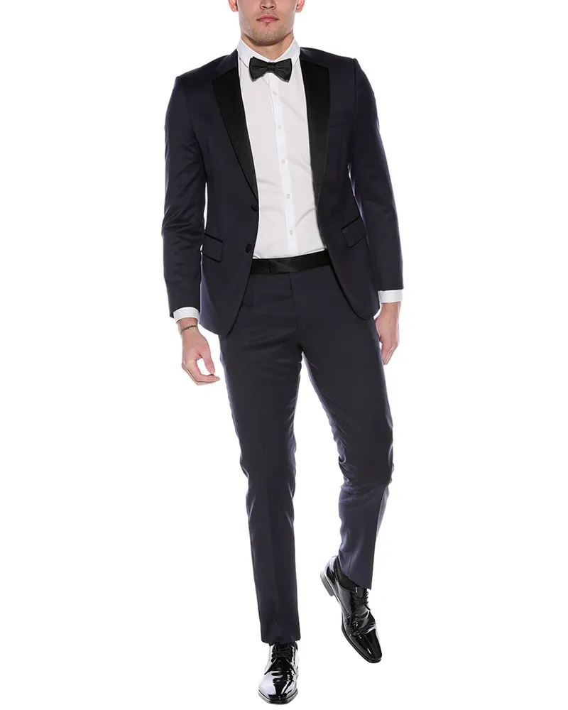 HUGO BOSS Slim Fit Wool Suit Jacket Blue