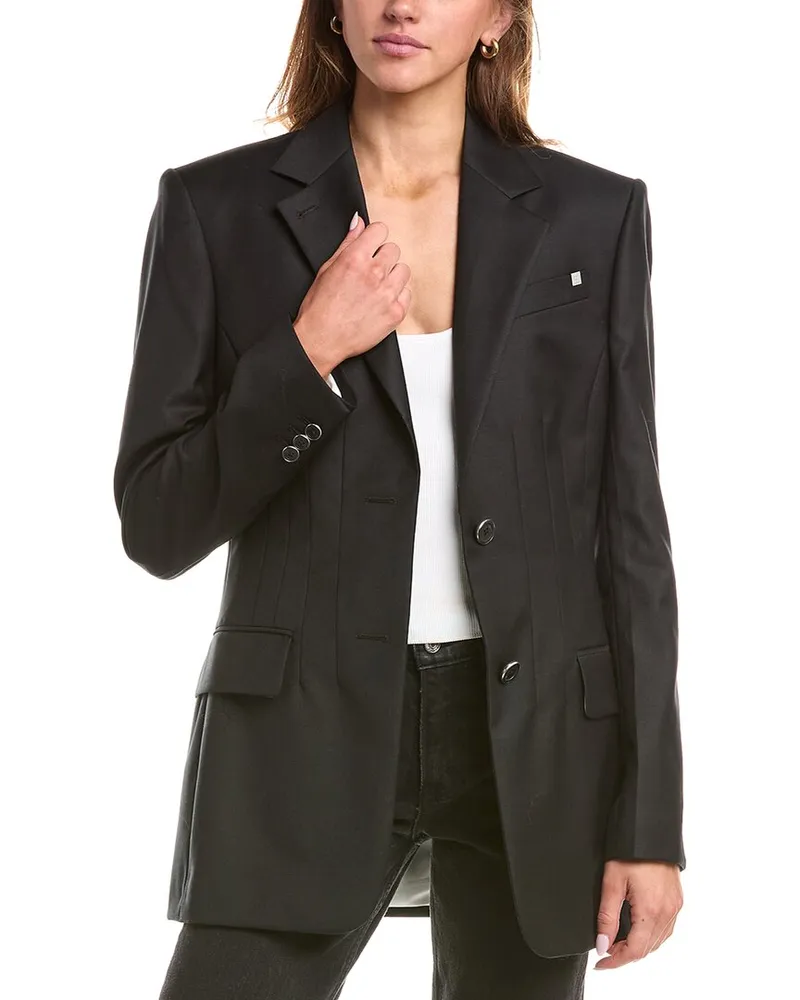 Helmut Lang Darted Classic Wool Blazer Black