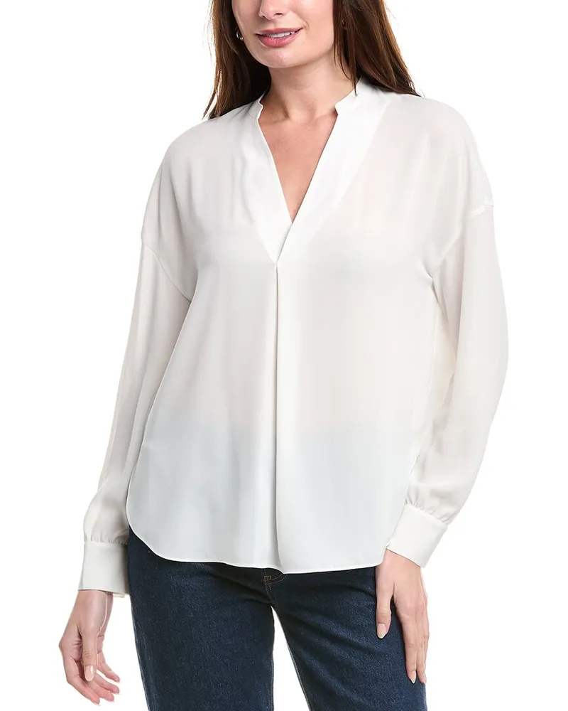 Vince Front Pleat Blouse White