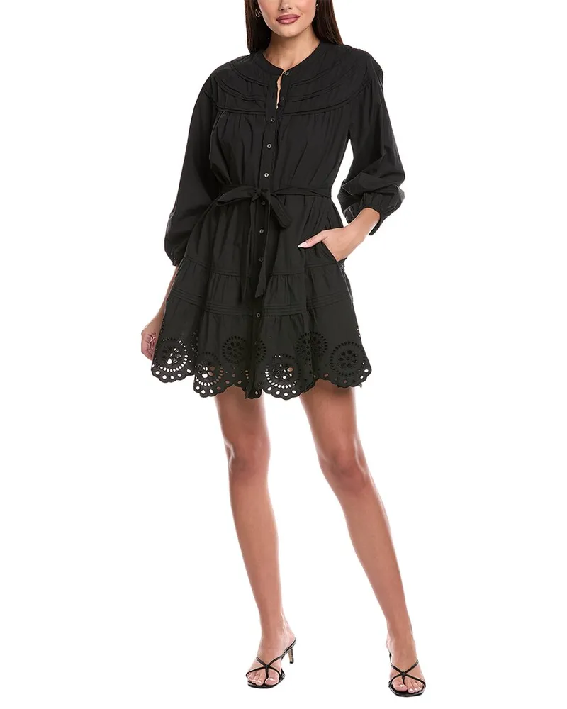 Graham & Spencer Balloon Sleeve Shirtdress Black