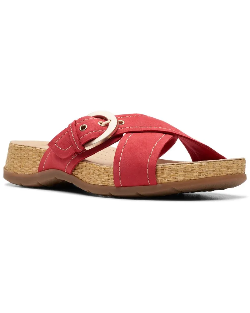 Clarks Reileigh May Leather Sandal Red