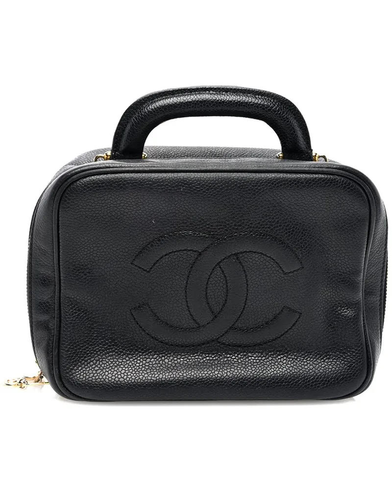 Chanel Black Caviar Leather Timeless CC Vanity Case (Authentic Pre-Loved Nocolor
