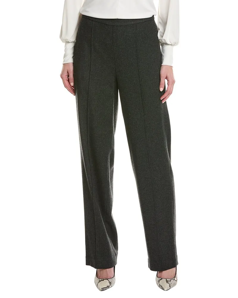 Vince Mid-Rise Wool-Blend Wide Leg Pant Grey