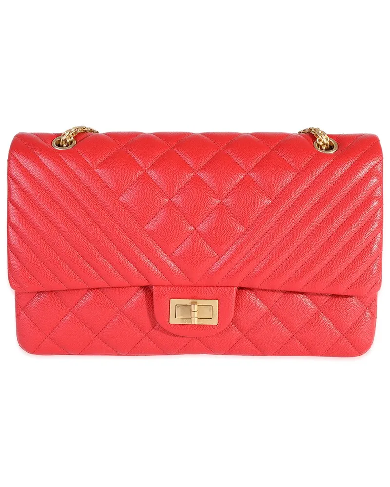 Chanel Red Quilted Caviar Reissue 2.55 227 Double Flap Handbag (Authentic Pre-  Loved Nocolor