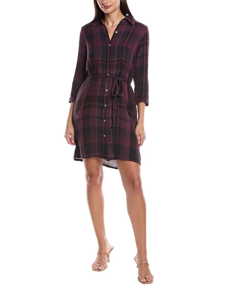 Michael Stars Polly Gauze Shirtdress Purple