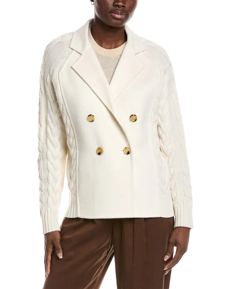 Max Mara Micio Wool & Cashmere-Blend Jacket White