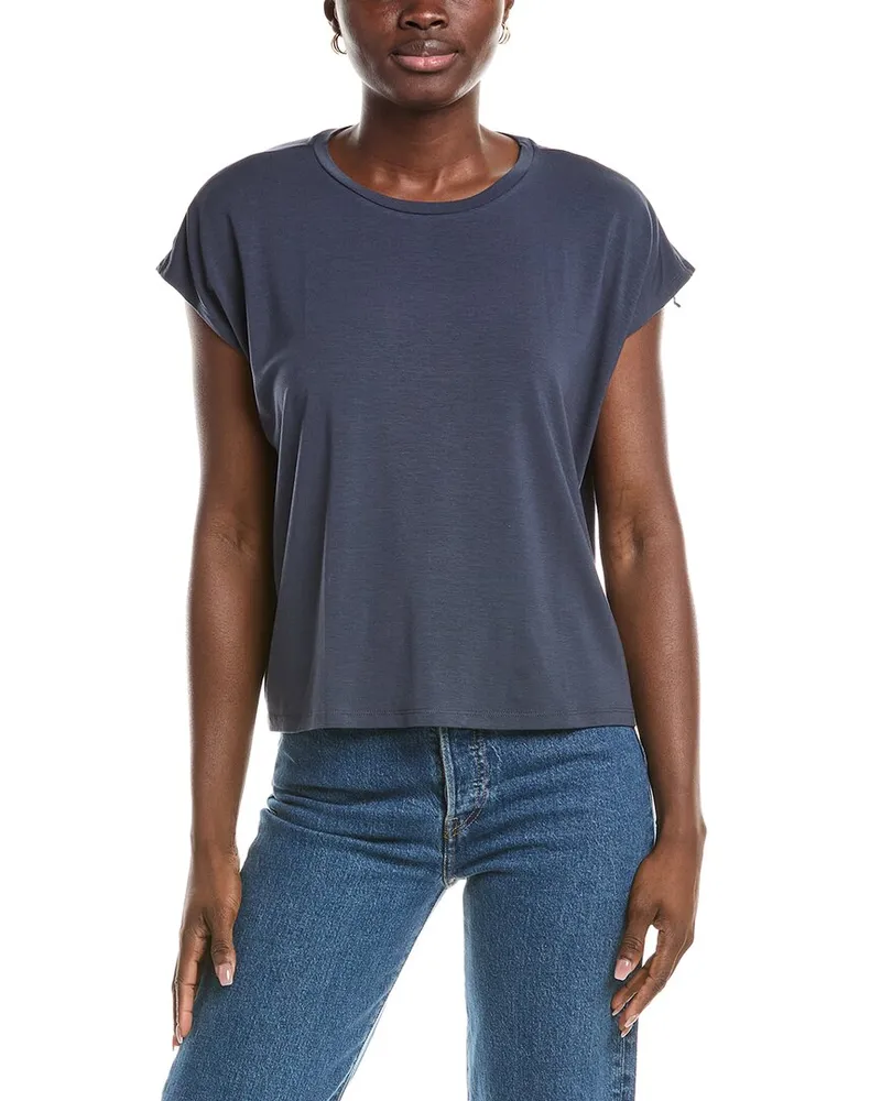 Eileen Fisher Crewneck Boxy Top Blue
