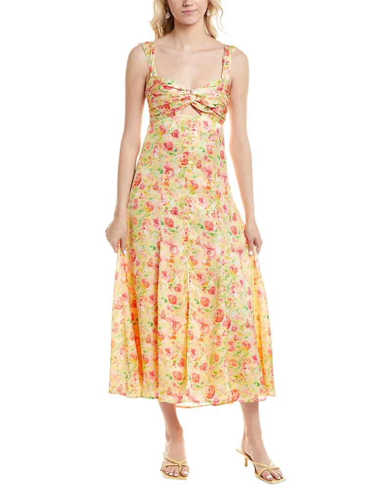 ASTR the Label Twist Bust Midi Dress Yellow