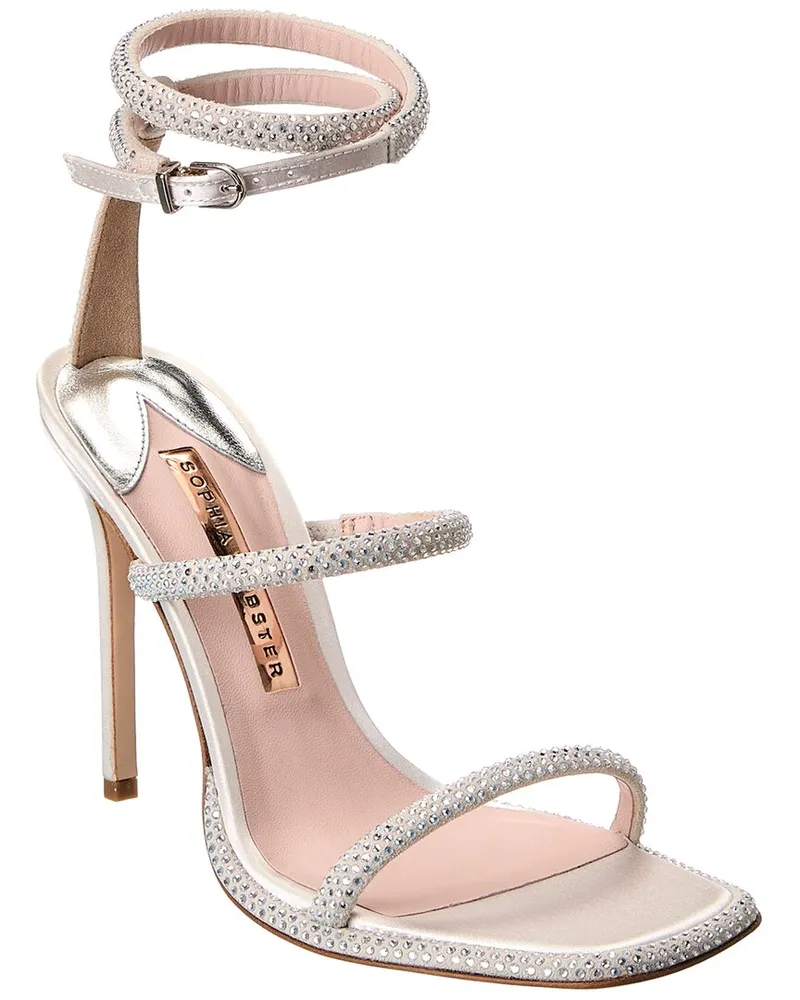 Sophia Webster Callista Suede & Satin Sandal White