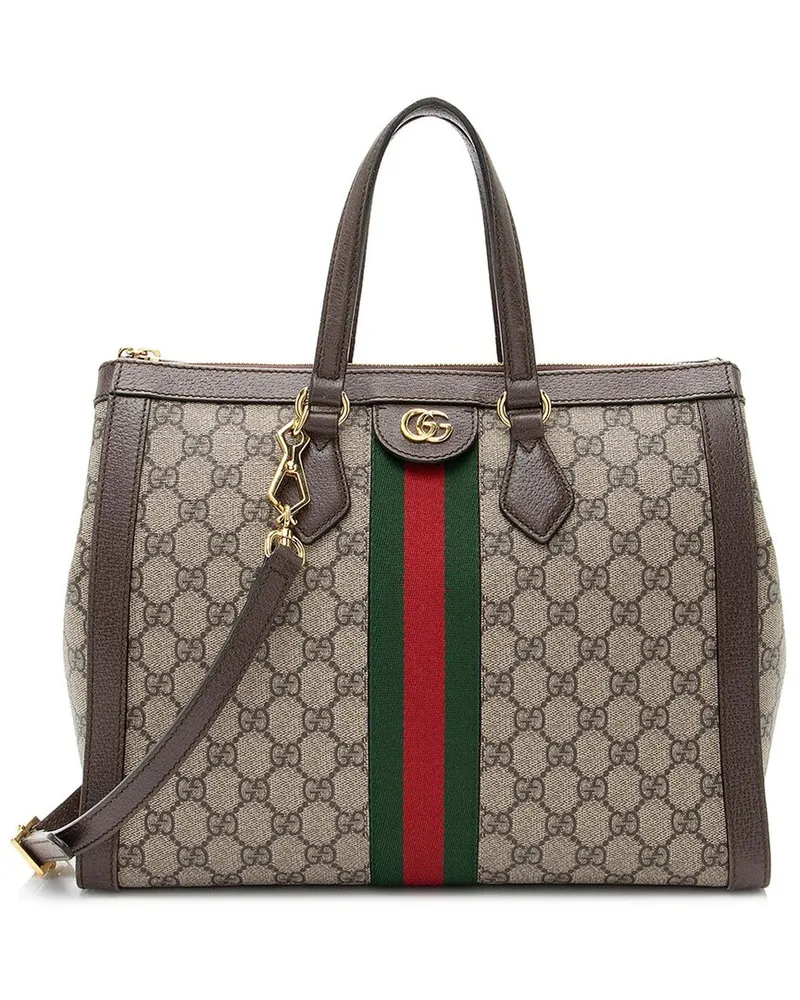 Gucci Brown GG Supreme Canvas Ophidia Medium Tote (Authentic Pre-Loved Nocolor