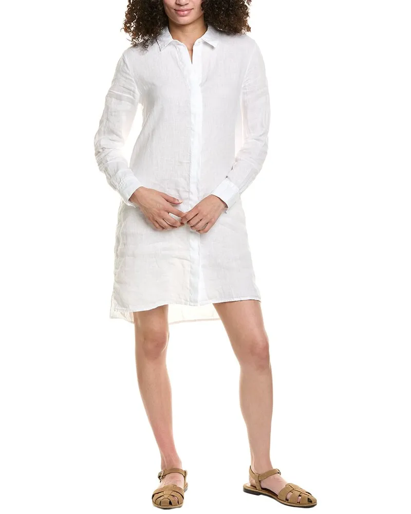 James Perse Lightweight Linen Shirt Dress White