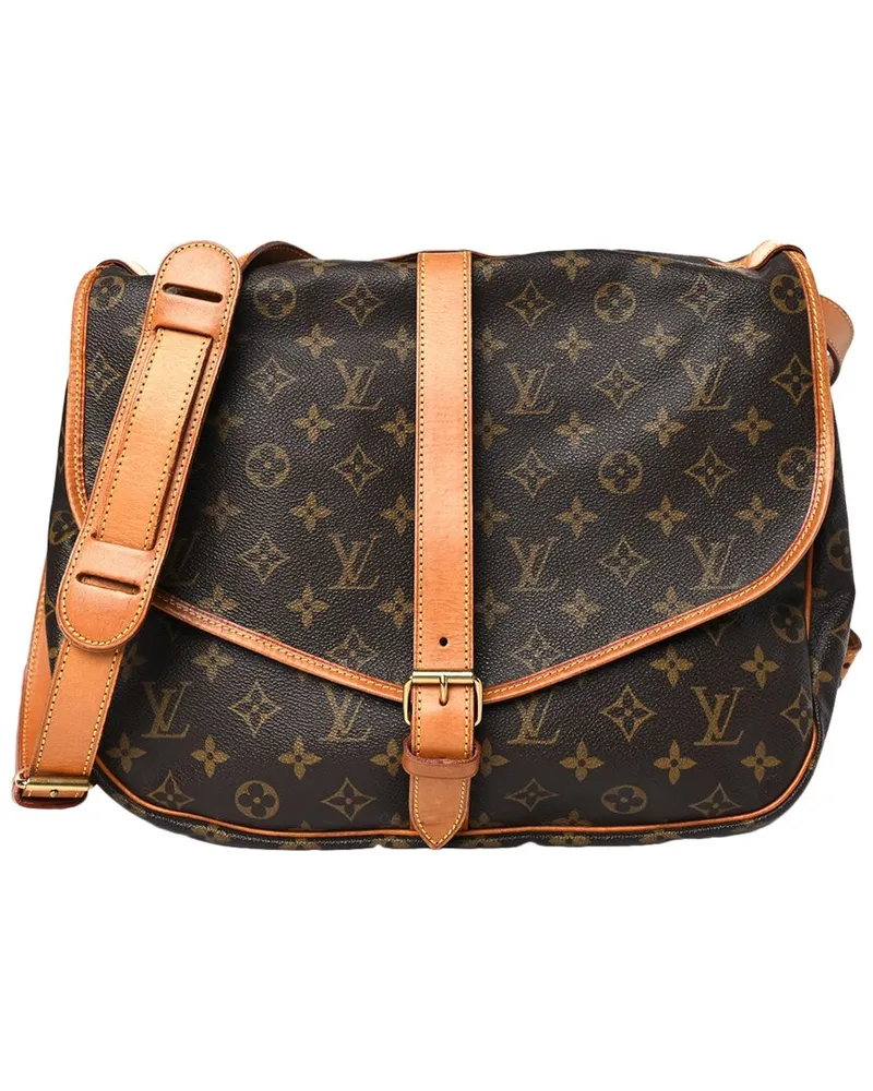 Louis Vuitton Brown Monogram Coated Canvas Saumur (Authentic Pre-Loved Nocolor
