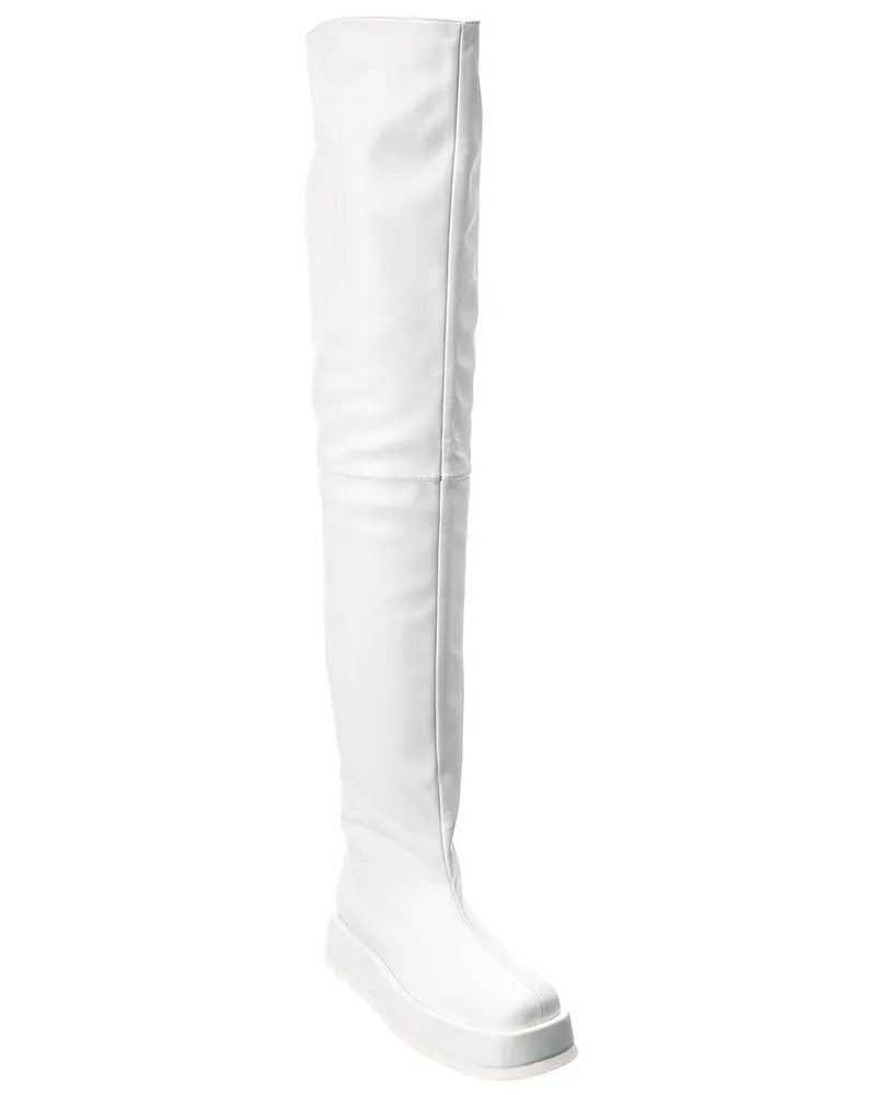 Gia Borghini x RHW Rosie 10 Leather Thigh-High Boot White