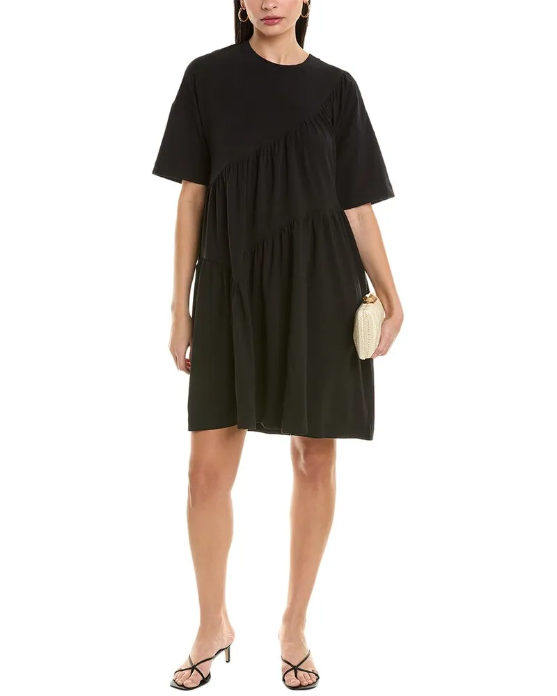 Alpha Studio Shirred T-Shirt Dress Black