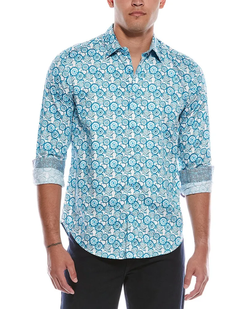 Robert Graham Cantley Classic Fit Woven Shirt Blue