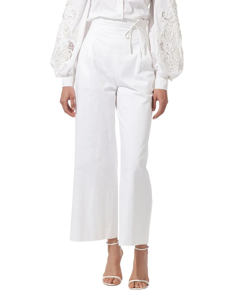 Carolina Herrera New York High-Waist Wide Leg Cropped Pant Nocolor