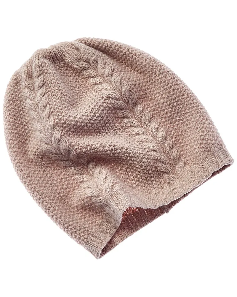 portolano  Stitched Slouchy Cashmere Hat Grey
