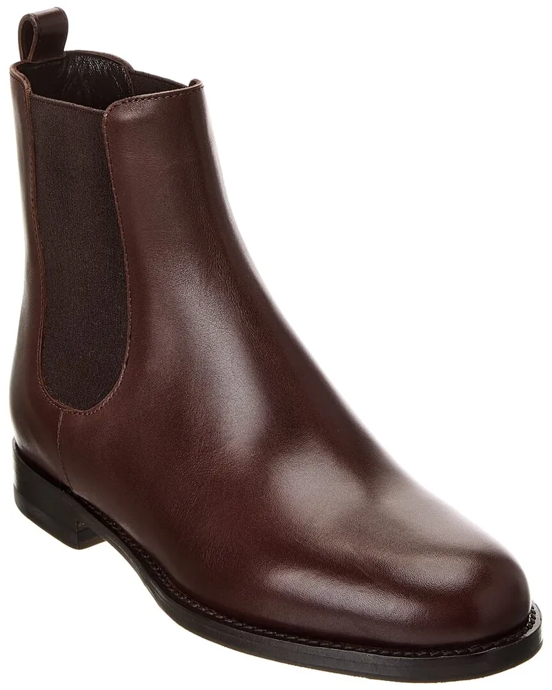 Manolo Blahnik Chelsa 25 Leather Boot Red
