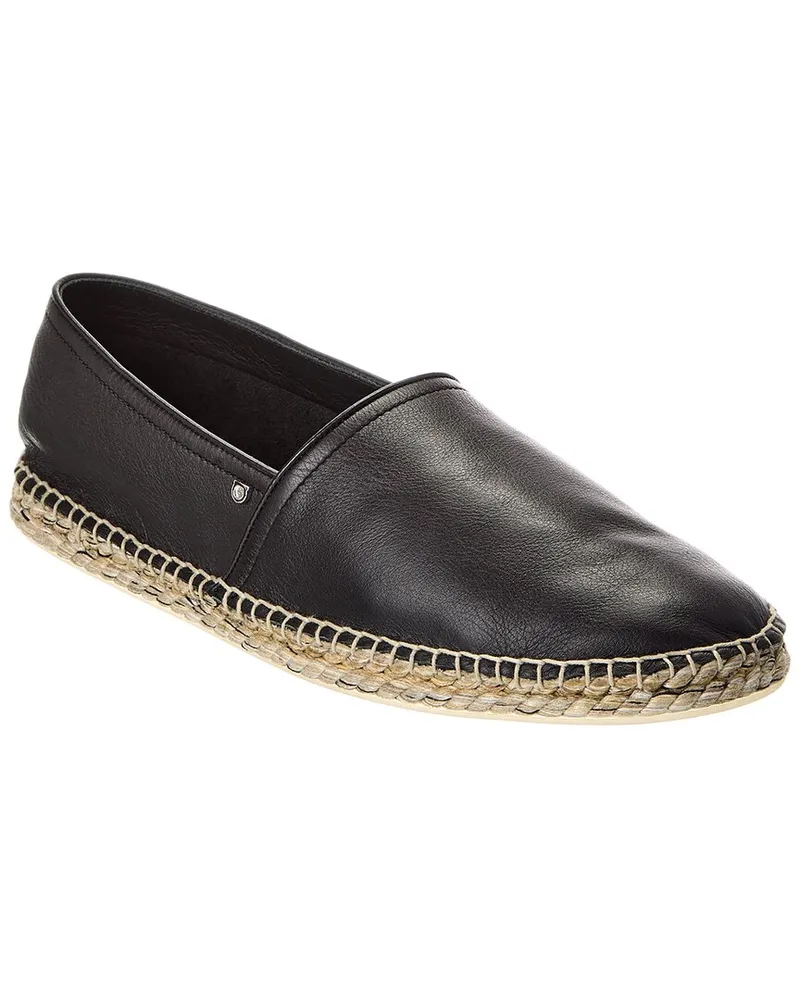 Ferragamo Leather Espadrille Black