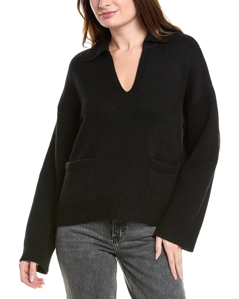 Rag & Bone Danica Wool & Cashmere-Blend Polo Sweater Black