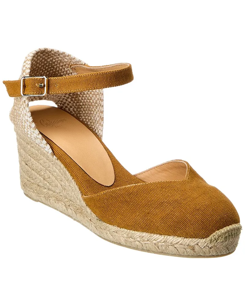Castañer Chiarita Canvas Wedge Sandal Brown