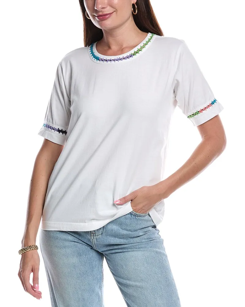 Johnny Was Crochet T-Shirt White