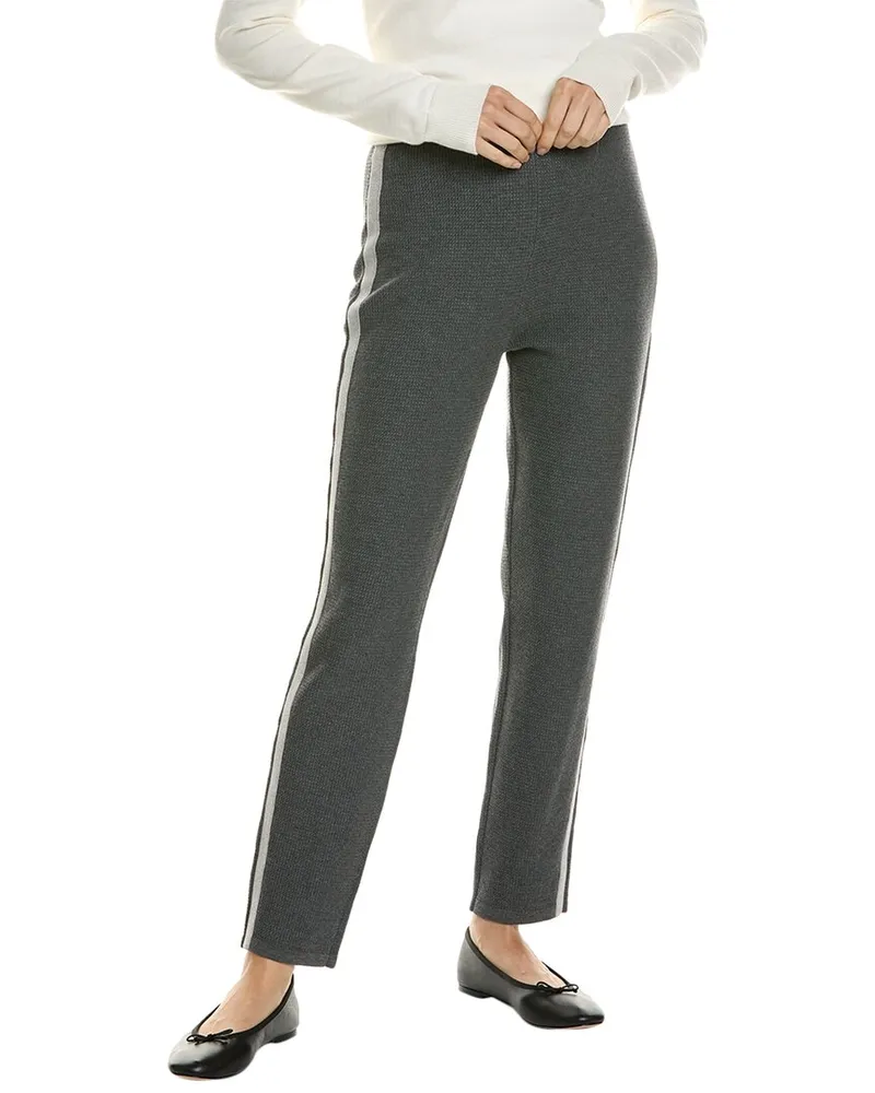 ST. JOHN Melange Spectator Stretch Pique Knit Pant Grey