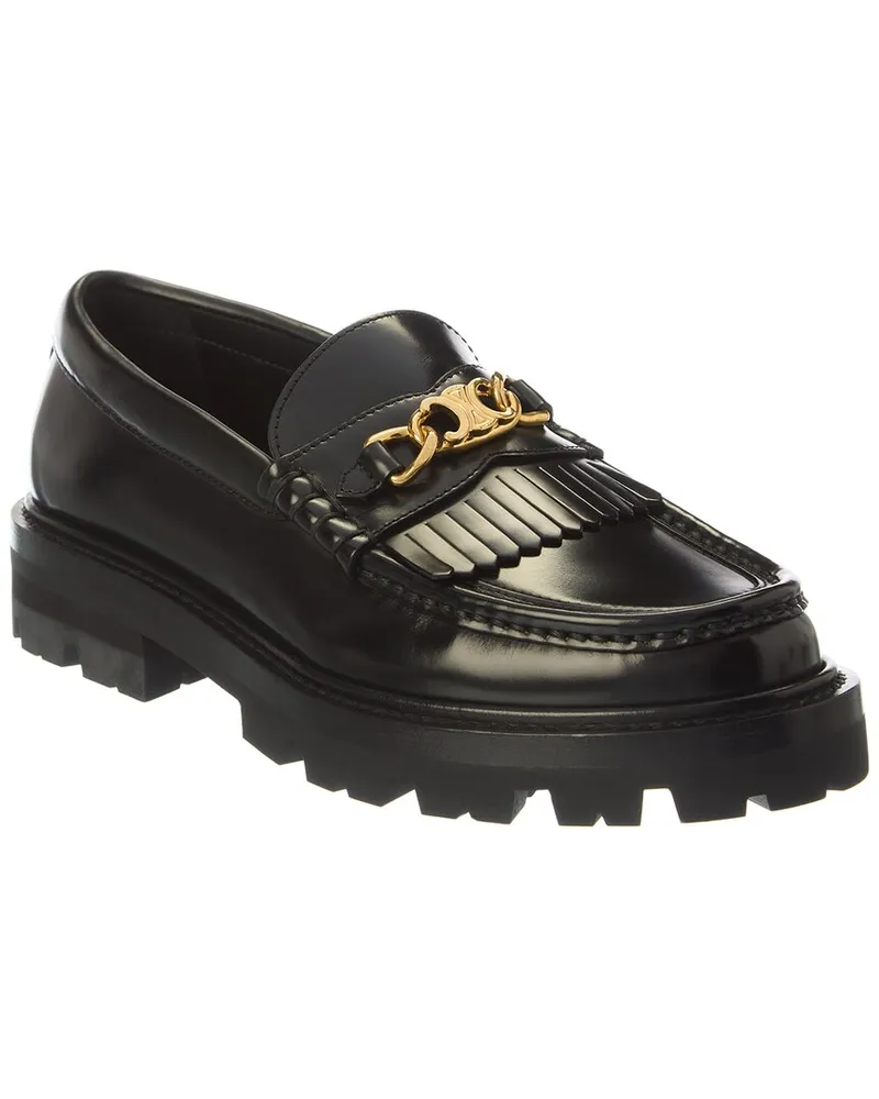Celine Triomphe Margaret Leather Loafer Black