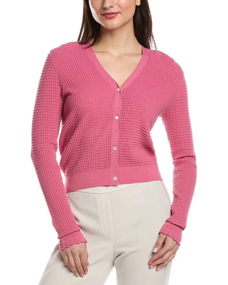 Theory Lace Trim Cardigan Pink