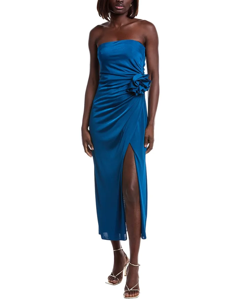Monique Lhuillier Corinne Midi Dress Blue