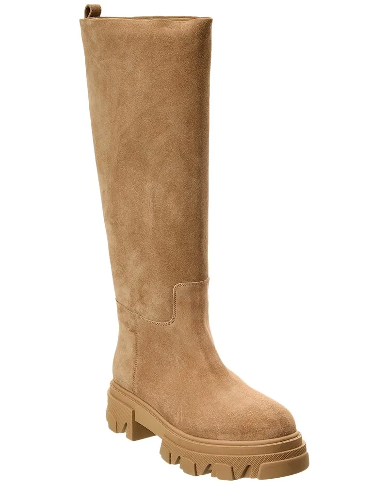Gia Borghini Perni 07 Suede Knee-High Boot Brown