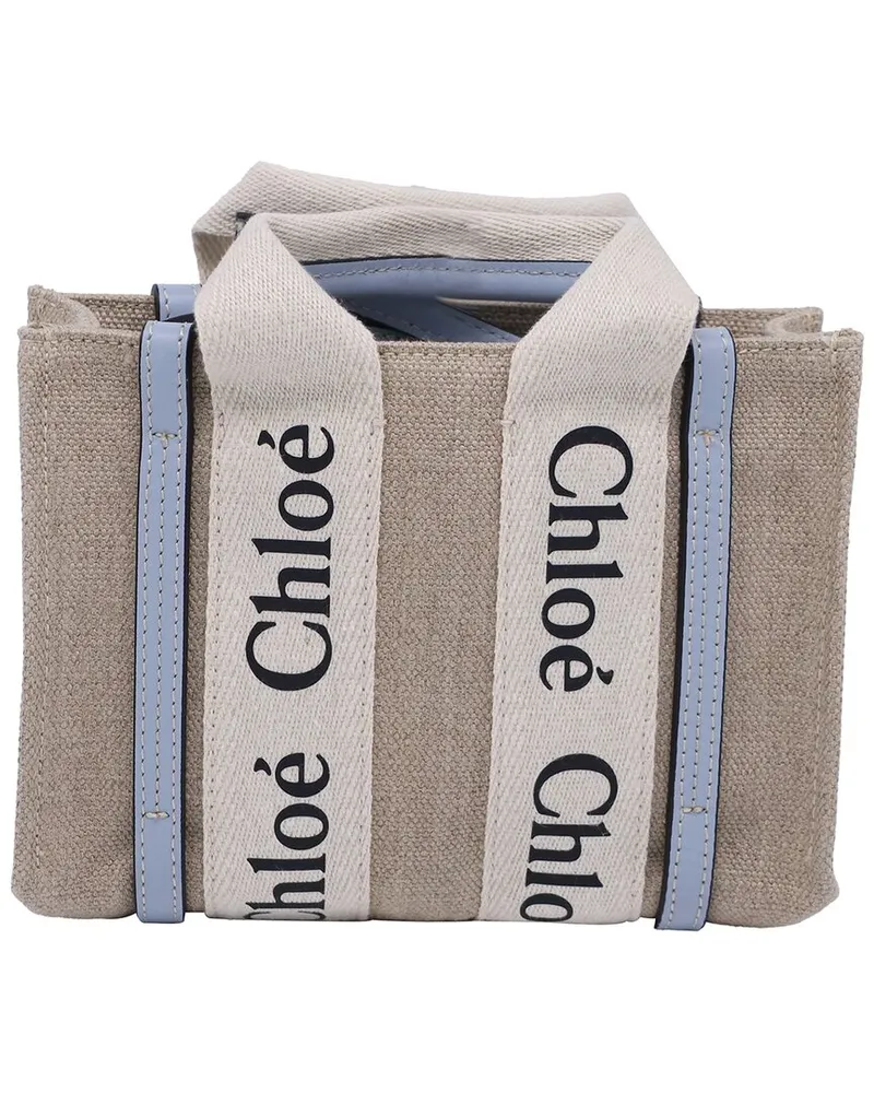 Chloé Beige Canvas Mini Woody Tote Bag (Authentic Pre-Loved Nocolor