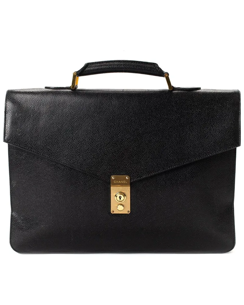 Chanel Black Caviar Leather Caviar Leather Briefcase (Authentic Pre-Loved Nocolor