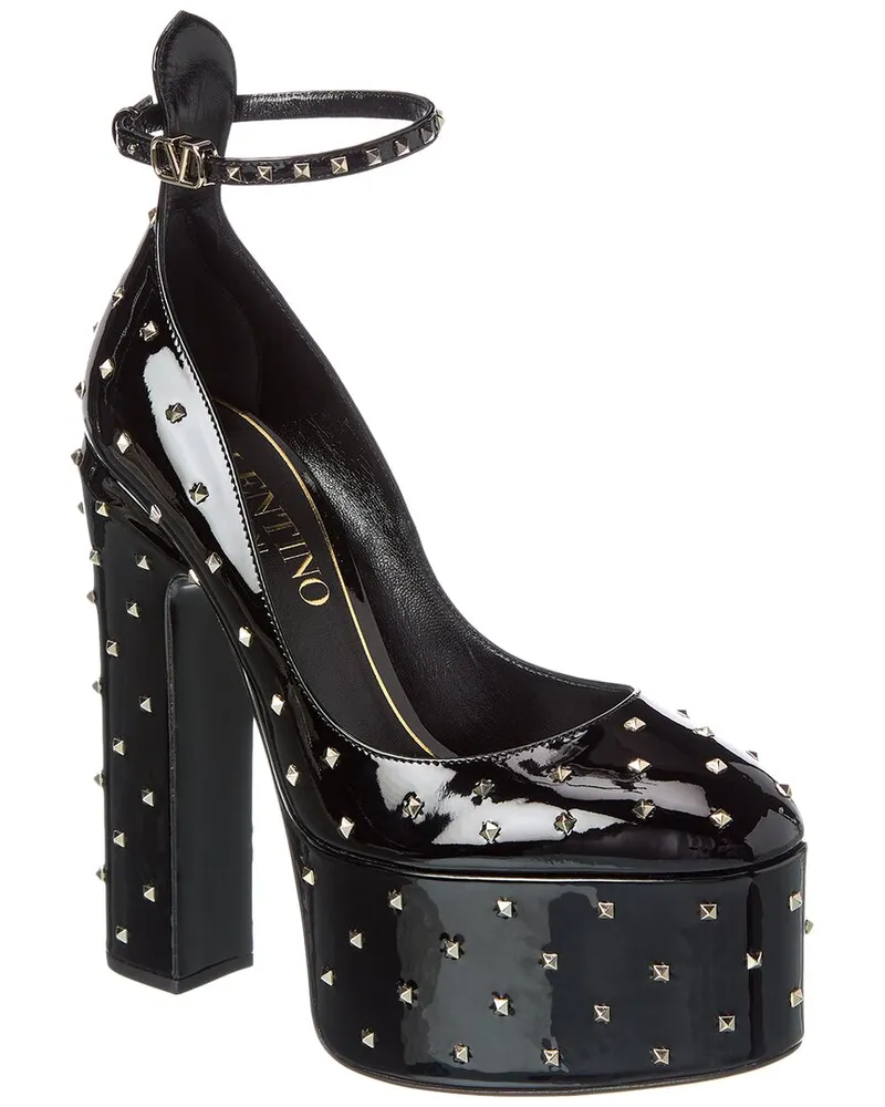 Valentino Garavani Tan-Go 155 Patent Platform Pump Black