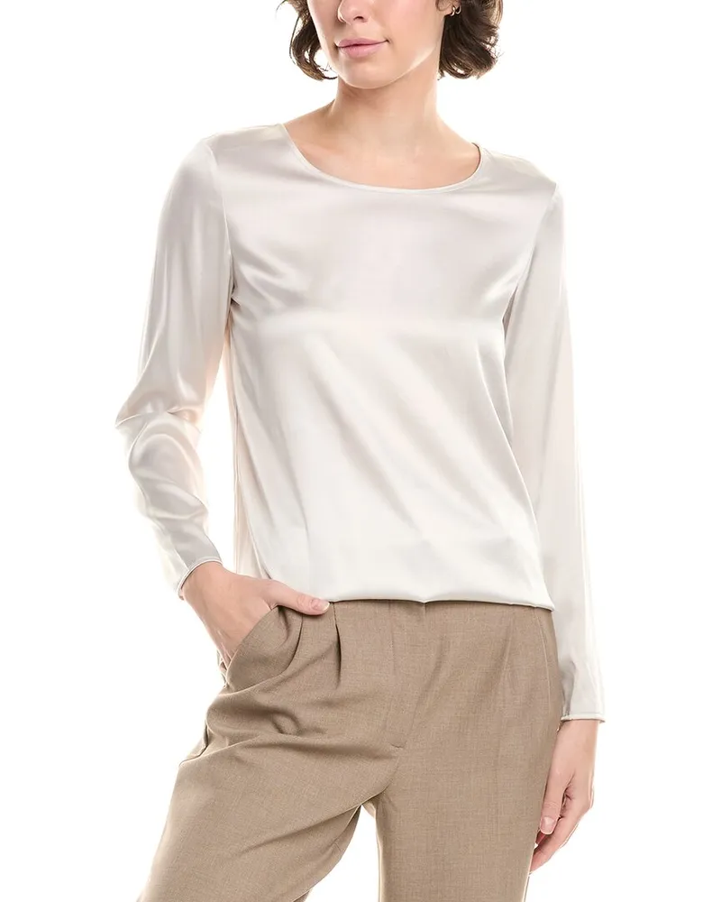 Max Mara Moldava Silk-Blend Top Beige