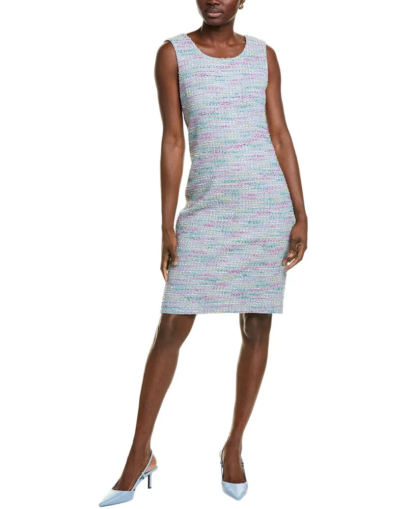 ST. JOHN Lurex Tweed Dress Blue