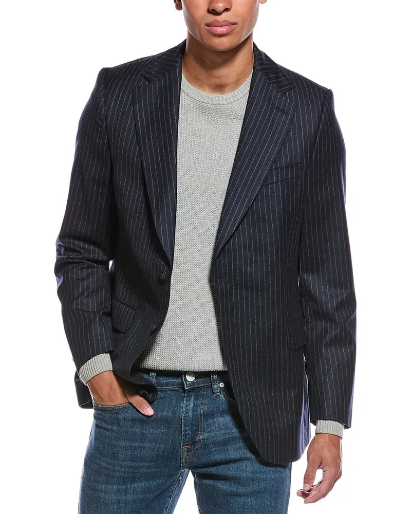 Officine Generale Giovanni Pinstripe Wool Jacket Blue