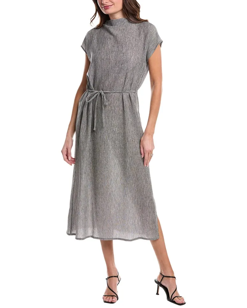 Eileen Fisher Funnel Neck Dress Gray