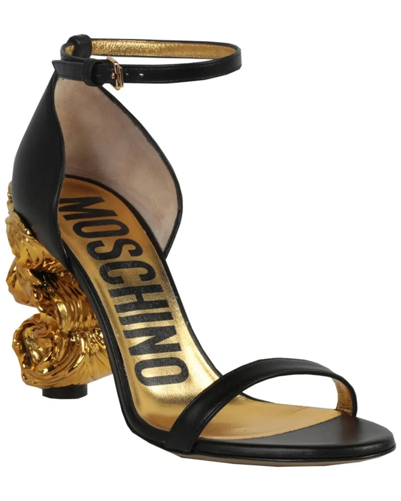Moschino Accents Leather Sandal Black