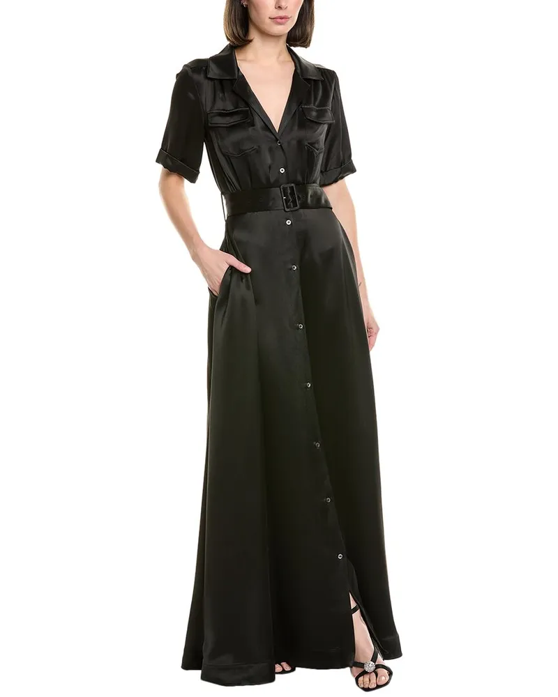 STAUD Millie Maxi Shirtdress Black