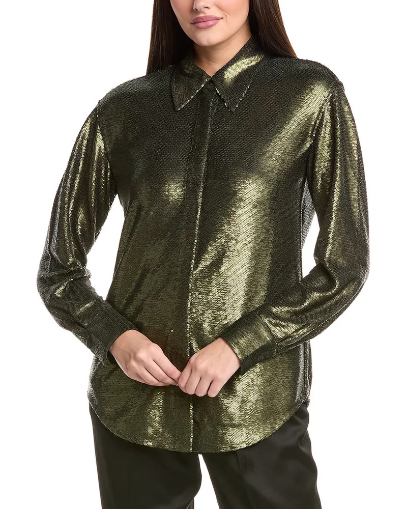AllSaints Charli Sequin Shirt Green